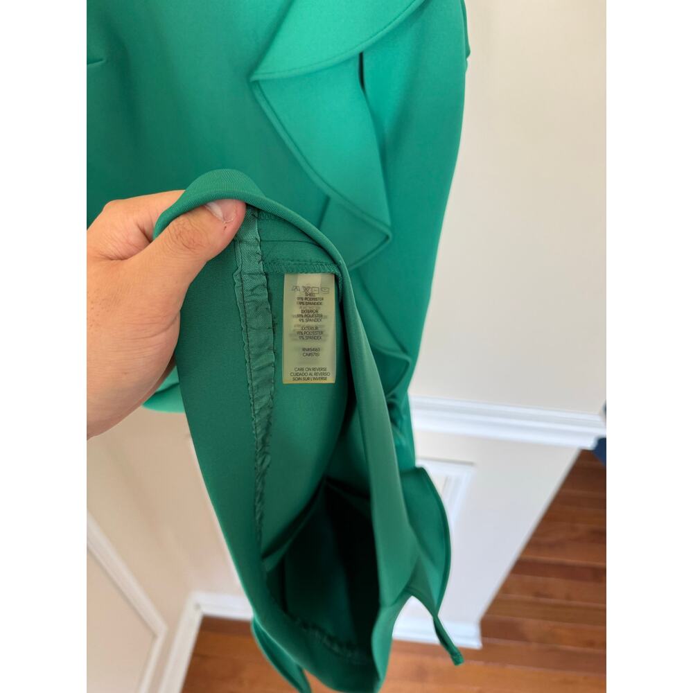 Green Preppy Ruffle Side Calvin Klein *HEMMED* Midi Length Dress Summer Formal - Picture 10 of 14
